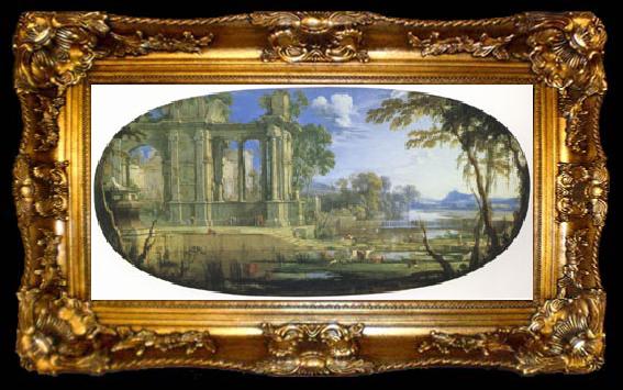 framed  Pierre Pater The Elder Fantasti Landscape with Ruins (mk05), ta009-2